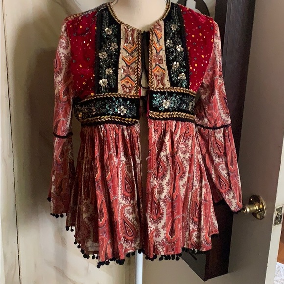 Zara Tops - Zara ethnic beaded top